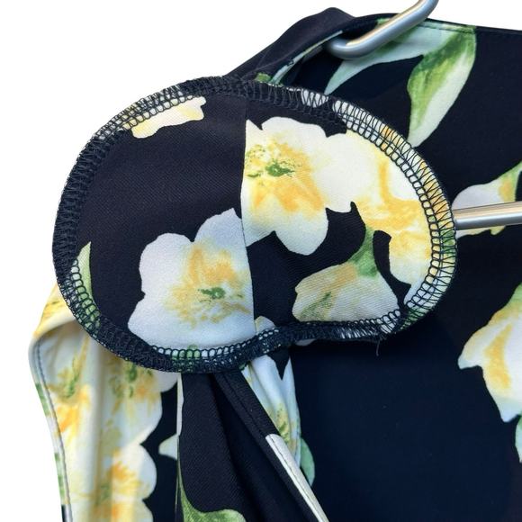 Lauren Ralph Lauren Women’s Navy Yellow Floral Pullover Stretchy Dress Size 14 - Picture 8 of 11